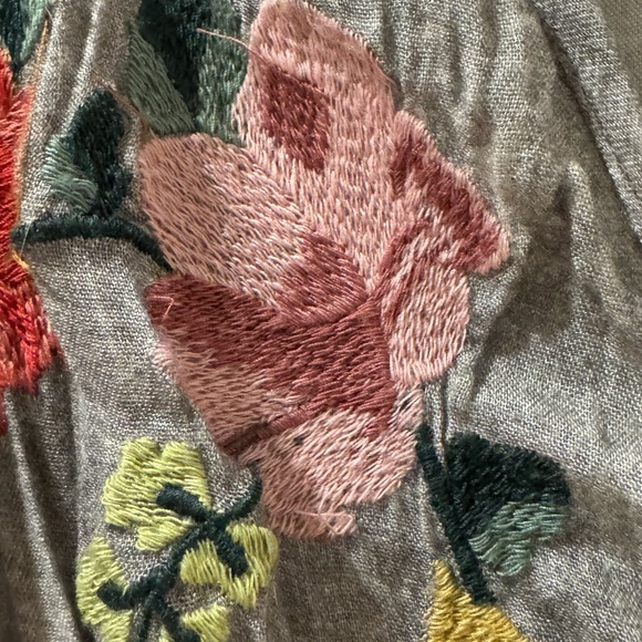 World Market Grey Floral Embroidered Maxi Dress - Picture 3 of 8